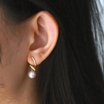 5A+ Japan Akoya Pearl Free Form Earrings, 18k Solid Yellow Gold Whirl Earrings, Natural White Diamonds Earrings, Christmas Gift Idea for GF Etsy