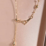 Unique Design 18K Chain with Akoya Pearl Necklace, 18K Yellow Gold Necklace, Christmas Gift Idea Etsy