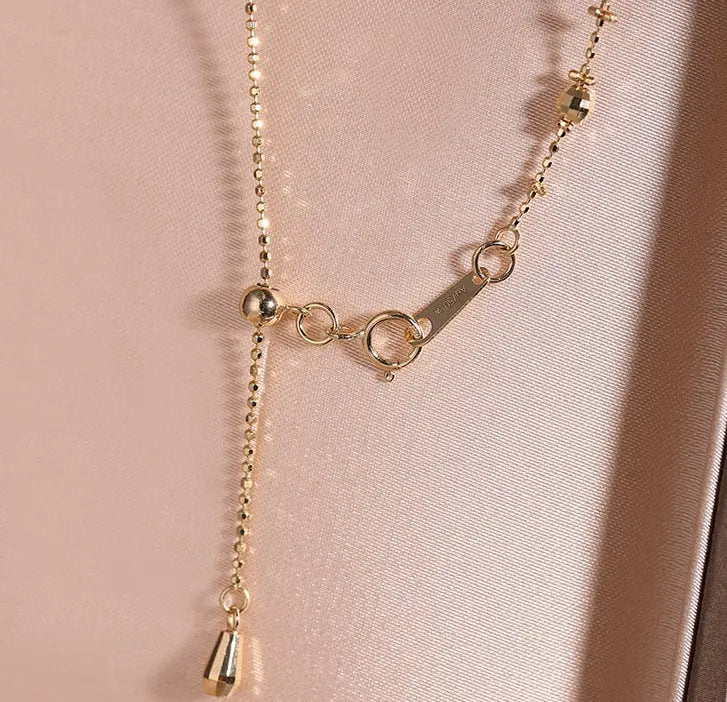 Unique Design 18K Chain with Akoya Pearl Necklace, 18K Yellow Gold Necklace, Christmas Gift Idea Etsy