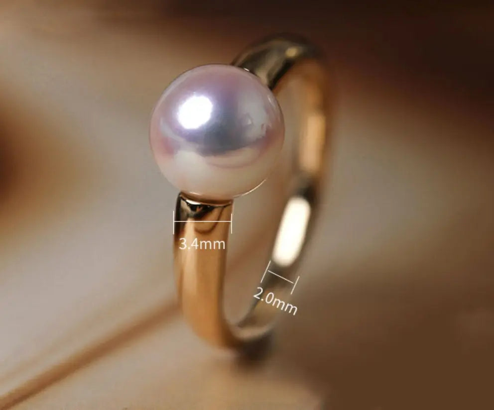 18K Gold Akoya Pearl Ring Earrings Set - Yellow Gold Etsy