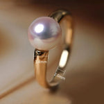 18K Gold Akoya Pearl Ring Earrings Set - Yellow Gold Etsy