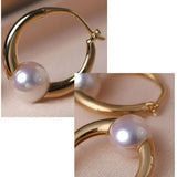 18K Gold Akoya Pearl Ring Earrings Set - Yellow Gold Etsy