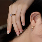 18K Gold Akoya Pearl Ring Earrings Set - Yellow Gold Etsy