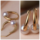 Natural Akoya Pearl 18K Solid Yellow Gold Jewelry Set, Heavy Gold Jewelry, Japan Akoya Ring Earrings, Minimalist Pearl Wedding Jewelry Etsy