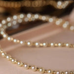 5A+ Akoya Golden Pearl Beaded 18K Gold Necklace Etsy