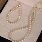 5A+ Akoya Golden Pearl Beaded 18K Gold Necklace Etsy