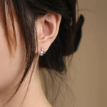 5A+ Madama Akoya Pearl Loop 18K Gold Earrings, Natural White Diamonds Pearl Earrings, 18K White Gold Pearl Earrings Etsy