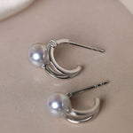 5A+ Madama Akoya Pearl Loop 18K Gold Earrings, Natural White Diamonds Pearl Earrings, 18K White Gold Pearl Earrings Etsy