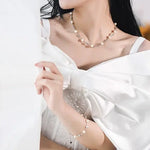 Natural High Luster White Pearl Necklace & Bracelets, Handmade Beaded Pearl Jewelry Set, Sterling Silver Pearls Jewelry Etsy