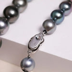 8mm-12mm Natural Mixed Color Tahitian Pearl Beaded Necklace, Multi High Luster Pearls Necklace, Gift for Mom, Black Silver Seawater Pearls Etsy