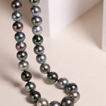 8mm-12mm Natural Mixed Color Tahitian Pearl Beaded Necklace, Multi High Luster Pearls Necklace, Gift for Mom, Black Silver Seawater Pearls Etsy