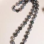 8mm-12mm Natural Mixed Color Tahitian Pearl Beaded Necklace, Multi High Luster Pearls Necklace, Gift for Mom, Black Silver Seawater Pearls Etsy