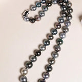 8mm-12mm Natural Mixed Color Tahitian Pearl Beaded Necklace, Multi High Luster Pearls Necklace, Gift for Mom, Black Silver Seawater Pearls Etsy