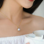 AAA+ Akoya Mabe Pearl Diamonds Necklace - 18K Yellow Gold Etsy