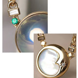 Akoya Mabe Pearl Emerald Necklace - 18K Yellow Gold Etsy