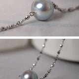Blue Silver Madama Pearl 18K Necklace, 18k White Gold Minimalism Necklace Bracelet Etsy