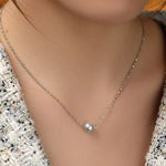 Blue Silver Madama Pearl 18K Necklace, 18k White Gold Minimalism Necklace Bracelet Etsy