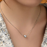 Blue Silver Madama Pearl 18K Necklace, 18k White Gold Minimalism Necklace Bracelet Etsy