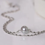 Blue Silver Madama Pearl 18K Necklace, 18k White Gold Minimalism Necklace Bracelet Etsy