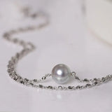 Blue Silver Madama Pearl 18K Necklace, 18k White Gold Minimalism Necklace Bracelet Etsy