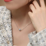 Blue Silver Madama Pearl 18K Necklace, 18k White Gold Minimalism Necklace Bracelet Etsy