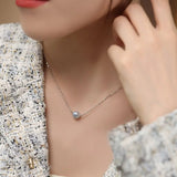Blue Silver Madama Pearl 18K Necklace, 18k White Gold Minimalism Necklace Bracelet Etsy