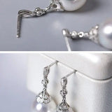 13mm Natural South Sea White Pearls & White Diamond Drop Earrings, 18k Solid White Gold White Earrings, Classic Retro Pearl Earrings Etsy