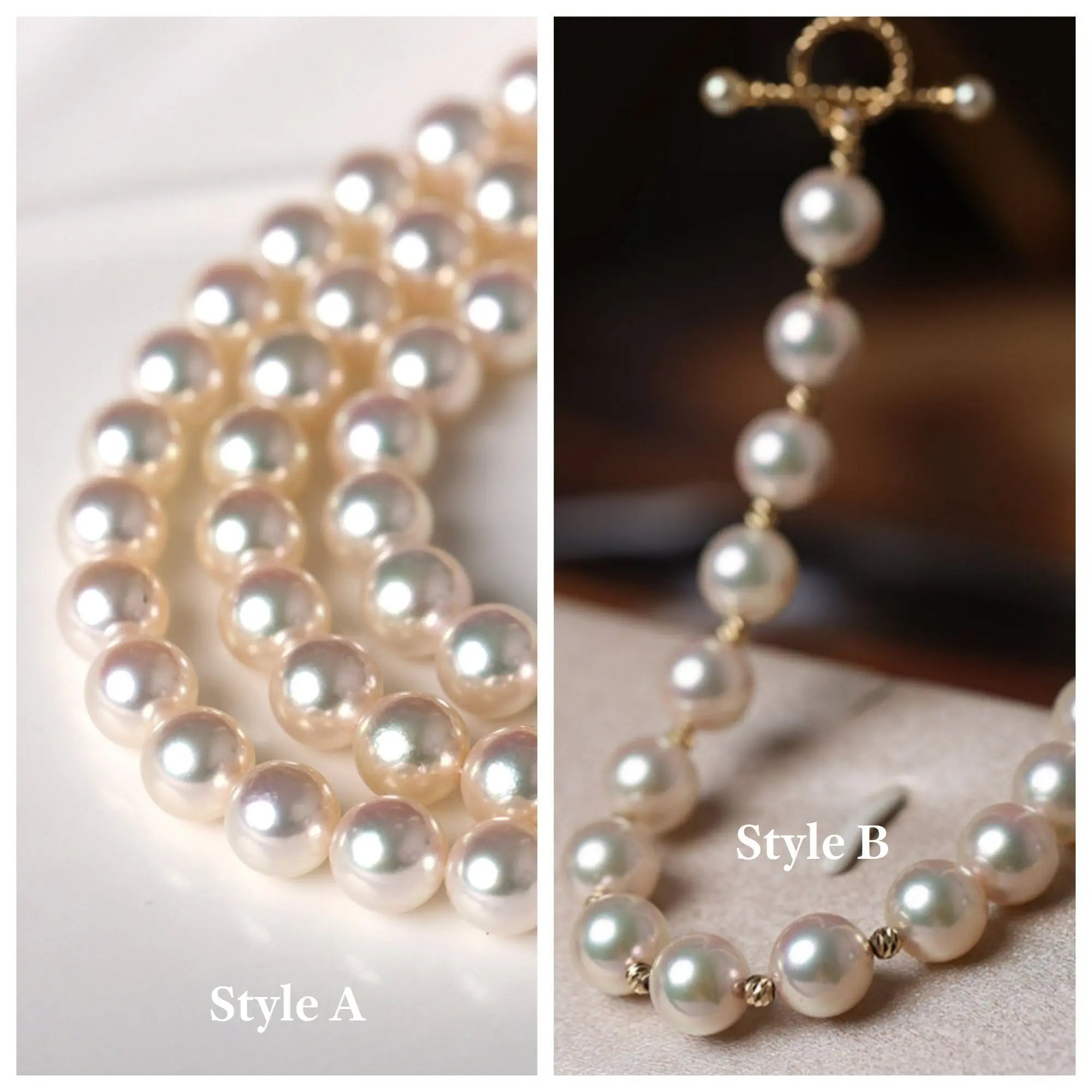 Very Rare Akoya Champagne Pearl Beaded Necklace, Finset Quality Pearl, Super Hight Luster Japan Champagne Color Pearl Etsy