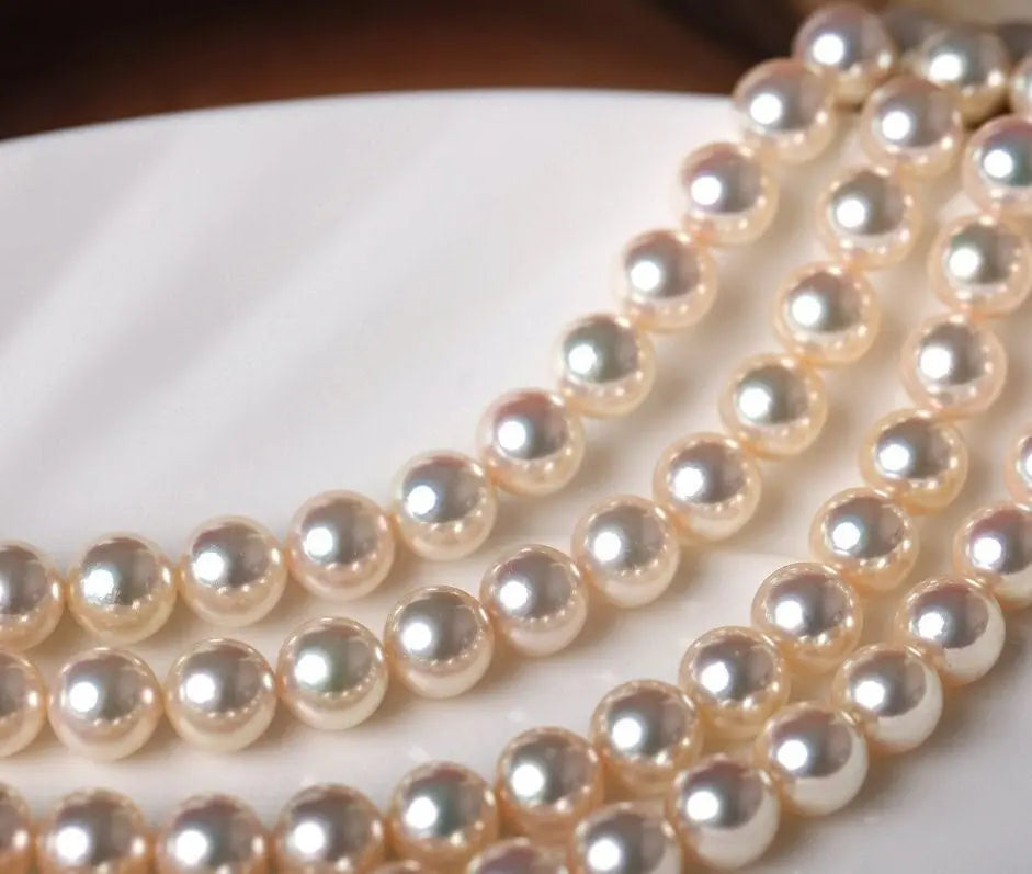 Very Rare Akoya Champagne Pearl Beaded Necklace, Finset Quality Pearl, Super Hight Luster Japan Champagne Color Pearl Etsy
