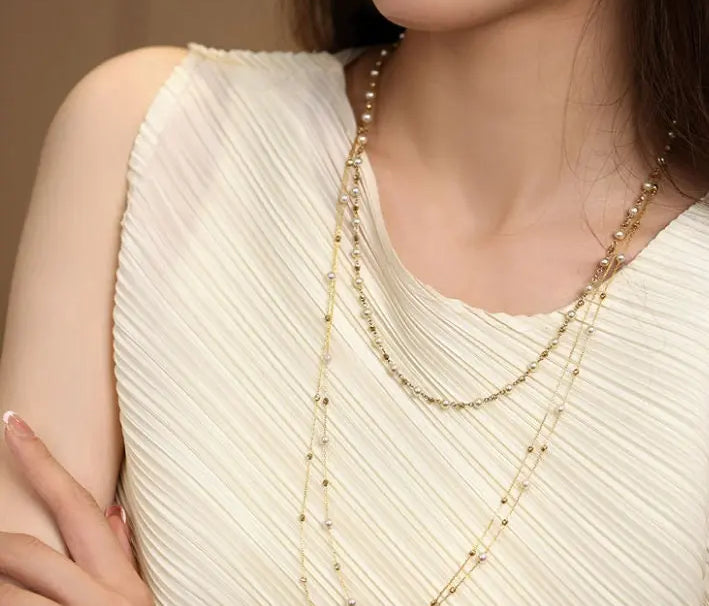 Golden Champagne Pearl from Japan Beaded Necklace, Best Gift for Her Etsy