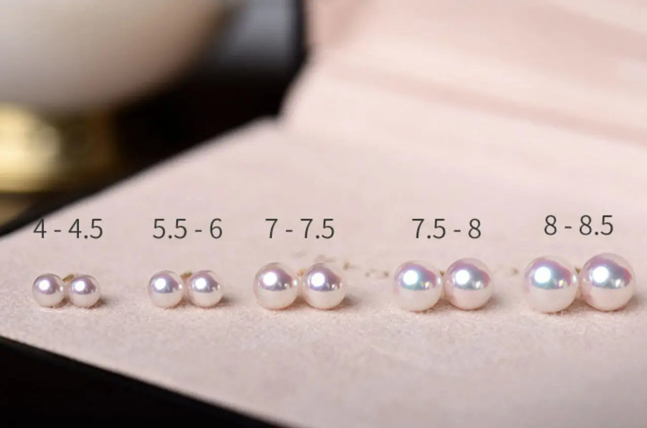 Superier Akoya Pearl 18K Gold Earrings, 18k Solid Yellow Gold Stud Earrings Etsy