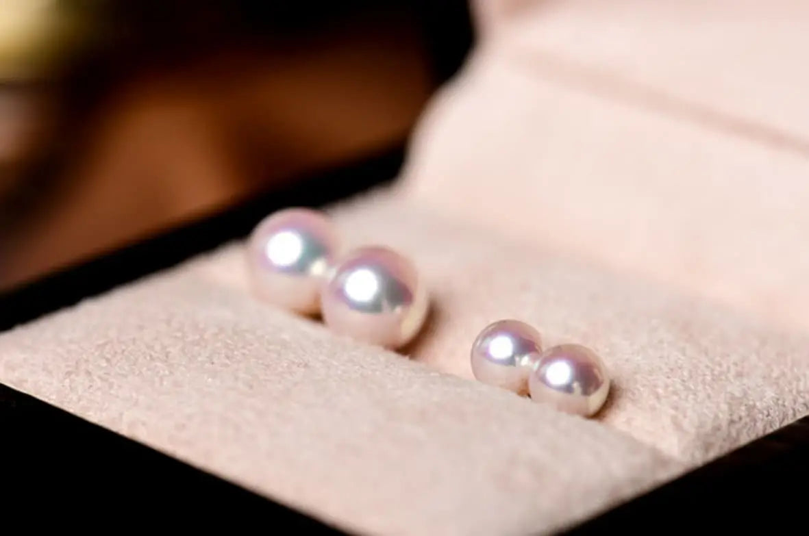 Superier Akoya Pearl 18K Gold Earrings, 18k Solid Yellow Gold Stud Earrings Etsy