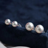 Superier Akoya Pearl 18K Gold Earrings, 18k Solid Yellow Gold Stud Earrings Etsy