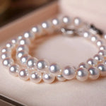 Superier Natural Akoya Pearl Beaded Bracelets, 18K White Gold Bracelets, Seawater Pearl Bracelets, Christmas Gift Idea Etsy