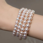 Superier Natural Akoya Pearl Beaded Bracelets, 18K White Gold Bracelets, Seawater Pearl Bracelets, Christmas Gift Idea Etsy