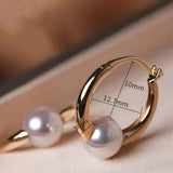 Natural Akoya Pearl 18K Solid Yellow Gold Jewelry Set, Heavy Gold Jewelry, Japan Akoya Ring Earrings, Minimalist Pearl Wedding Jewelry Etsy