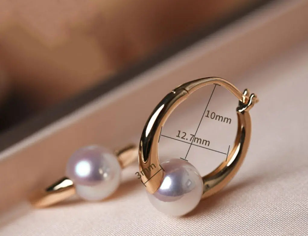 18K Gold Akoya Pearl Ring Earrings Set - Yellow Gold Etsy