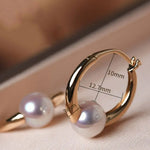 18K Gold Akoya Pearl Ring Earrings Set - Yellow Gold Etsy