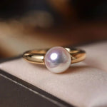 18K Gold Akoya Pearl Ring Earrings Set - Yellow Gold Etsy