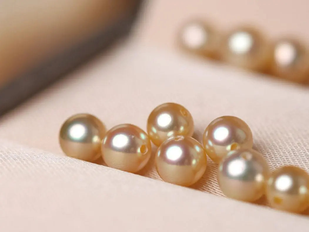Superier Akoya Golden Pearl Stud Earrings, 18k Solid Yellow Gold Earrings, Minimalist Champagne Pearl Earring Etsy