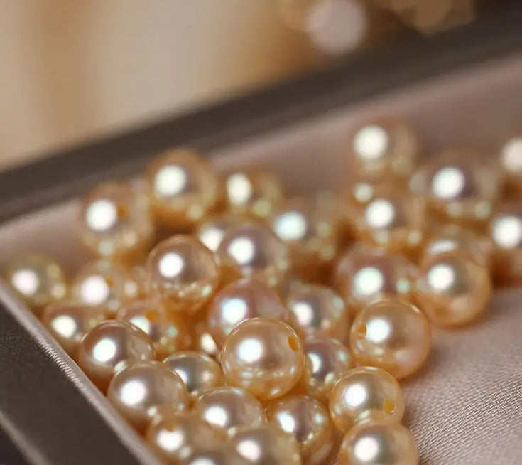 Superier Akoya Golden Pearl Stud Earrings, 18k Solid Yellow Gold Earrings, Minimalist Champagne Pearl Earring Etsy