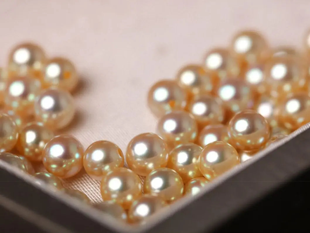 Superier Akoya Golden Pearl Stud Earrings, 18k Solid Yellow Gold Earrings, Minimalist Champagne Pearl Earring Etsy