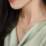 5A+ Akoya Golden Pearl Beaded 18K Gold Necklace Etsy