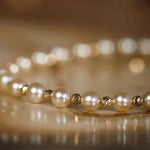 5A+ Akoya Golden Pearl Beaded 18K Gold Necklace Etsy