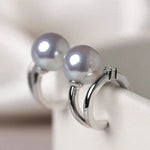 5A+ Madama Akoya Pearl Loop 18K Gold Earrings, Natural White Diamonds Pearl Earrings, 18K White Gold Pearl Earrings Etsy