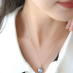 AAA+ Akoya Mabe Pearl Diamonds Necklace - 18K Yellow Gold Etsy