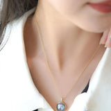 AAA+ Akoya Mabe Pearl Diamonds Necklace - 18K Yellow Gold Etsy