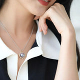 Superior Akoya Mabe Pearl & White Diamonds 18K Necklace, 18K Solid Yellow Gold Necklace, Silver Blue Pearl Necklace Earrings Etsy