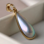 Baroque Mabe Pearl & Emerald 18K Necklace, 18K Solid Yellow Gold Necklace Etsy