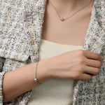 Blue Silver Madama Pearl 18K Necklace, 18k White Gold Minimalism Necklace Bracelet Etsy